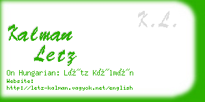 kalman letz business card